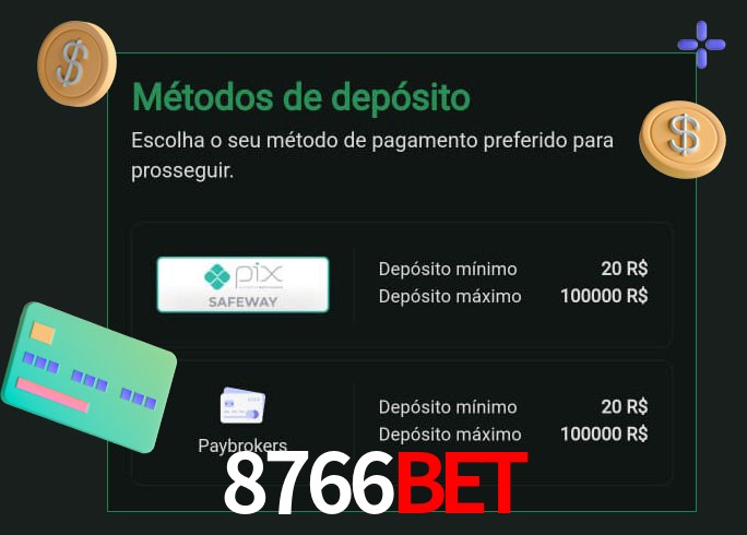 O cassino 8766Bet oferece uma grande variedade de métodos de pagamento